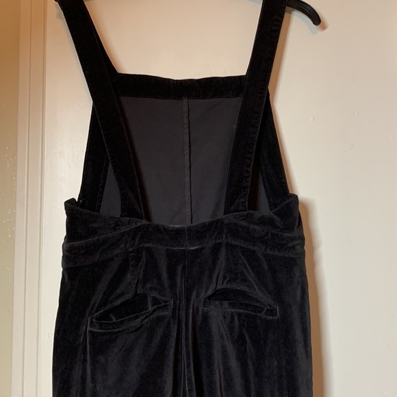 FRAME Wide Leg Brown Cotton Velour Overalls, S - Picture 5 of 8